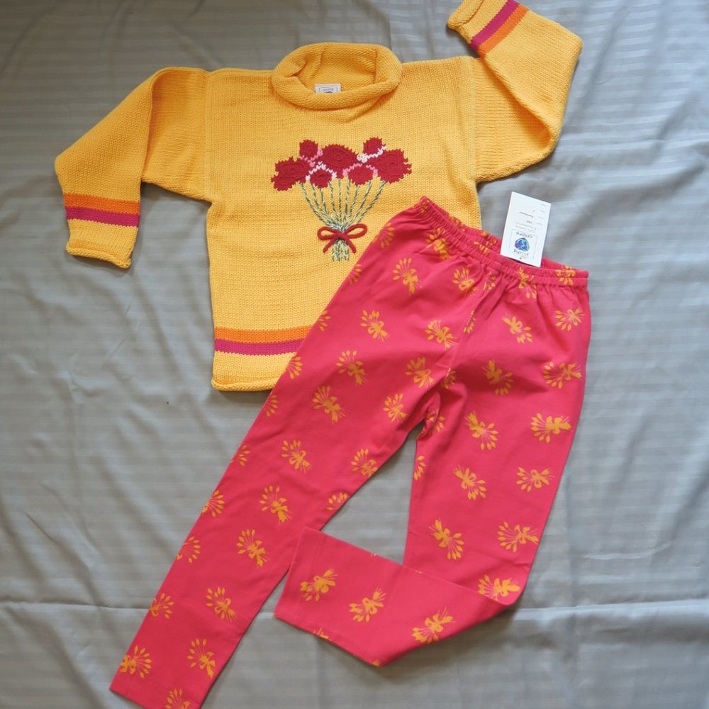Girls Colorful Floral Sweater/Legging Set  Size 6  NWTs & NWBag